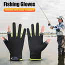 Fishing Gloves Anti-slip 2 Cut Finger Breathable Cycling Mitten (Green)