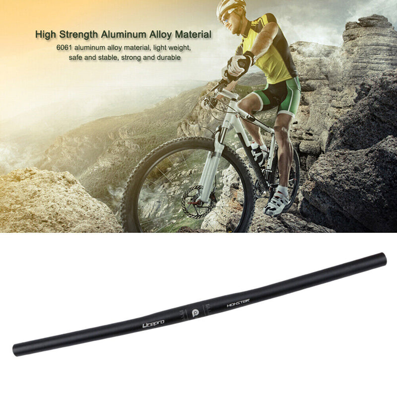 25.4x540mm MTB Bike Aluminum Alloy Handlebar Riser Bar Ultra Light (Black) Newly