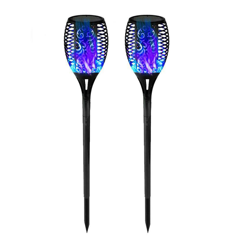 6pcsSolar Flame Light Waterproof LED Torch Lamp (2xPurple+2xBlue+2xWarm)