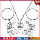 3pcs/Set Daddy Girl Mama Pendant Love Necklace+2 Key Chains Jewelry Gifts