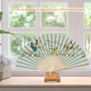 Bird Folding Fan DIY Handmade Oil Paint By Numbers Art Craft Fans