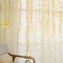 Pastoral Style Willow Floral Window Curtain Living Room Decor(Yellow)