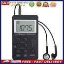 Dual Band AM/FM Pocket Radio Portable Digital Display Radio with HiFi Earphones