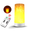 LED Flame Effect Light USB Rechargeable Table Lamp with Remote Dimmable`