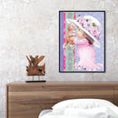 5D DIY Girl Cat Full Round Drill Diamond Painting Kit Artwork Craft Picture