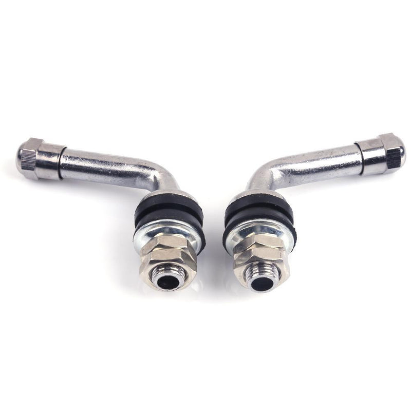 4PCS 90 Degree Angle Bolt-in Tubeless Chrome Plated Metal Tire Valve Shafts L-Shaped