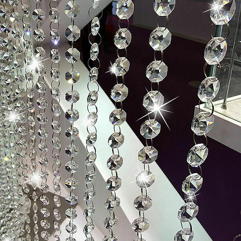 Crystal Acrylic Clear Bead Chandelier Garland Hanging G6C3 3.3 FT Decor W1A6
