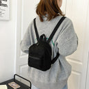 Female Preppy Style Lamb Wool Backpack Women Winter Solid Color Mini Rucksacks