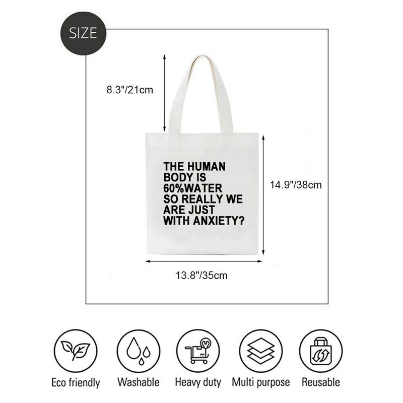 SoeHong Linen Shopping Bag, Printed, with Letters, 35 x 38 cm