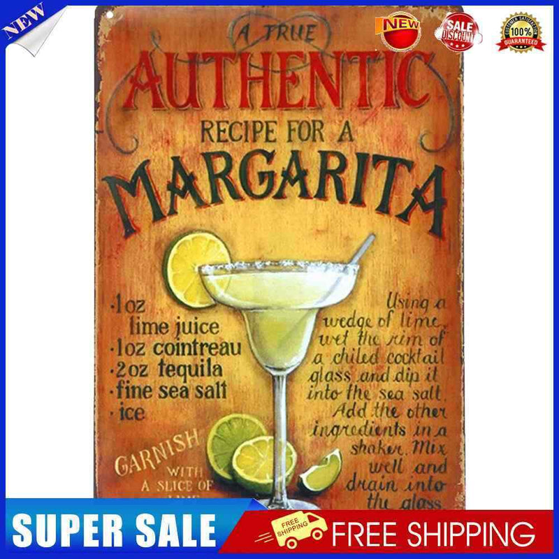 Retro Wine Beer Plaque Metal Tin Signs Painting Home Wall Art (Authentic)