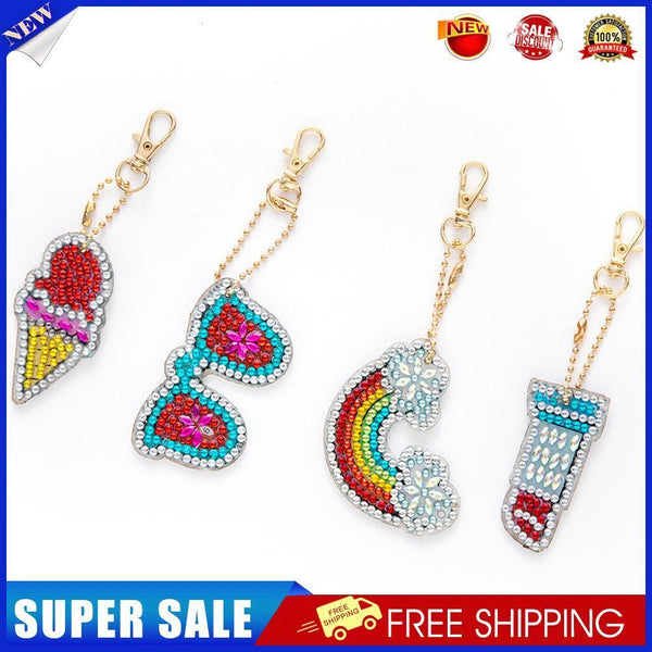 Christmas 5D Diamond Painting Special Shape Drilling Keychain Kits (T-14)