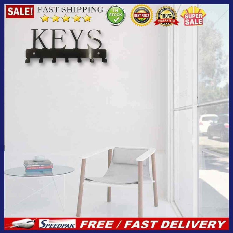 Metal Key Rack with Hooks Kitchen Organizer Bathroom Rangement Hooks Hangers