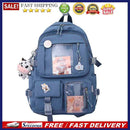 Women Preppy Style Patchwork Solid Color Backapck Travel Large Capacity Rucksack