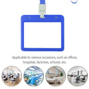 Double Sided ID Card Protector Waterproof Name Badge Holder (Dark Blue)