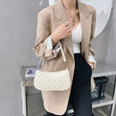 Retro Women Embossed Geometric PU Underarm Shoulder Bag Handbags (White)