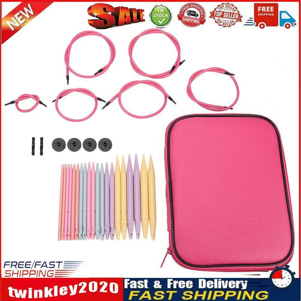 10 Pairs Plastic Change Head Circular Knitting Needle Crochet Hooks Set Newly