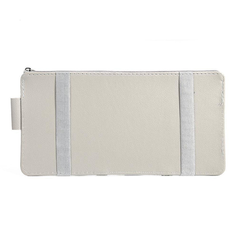 Car Sun Visor Organizer Holder Bag with Zipper for Glasses Phone (Grey)