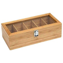 Wood Bamboo Tea Bag Box Storage Organizer Holder Sorter U 5 K Compartments Q4X0