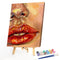 DIY Oil Paint by Numbers Red Lips Acrylic Drawing Coloring Picture Unique Gif