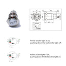 Car RV Boat Bell Horn 12V Auto Reset Blue LED Push Button Momentary Switch