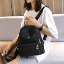 Women Nylon School Backpacks Solid Students Girls Daily Travel Shoulder Bags