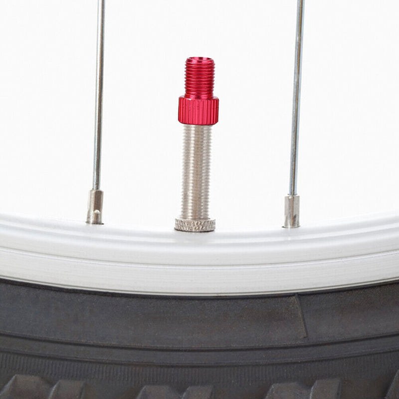 40x Bicycle Valve Adapters Aluminum Presta to Schrader Valve Converter Tire Part