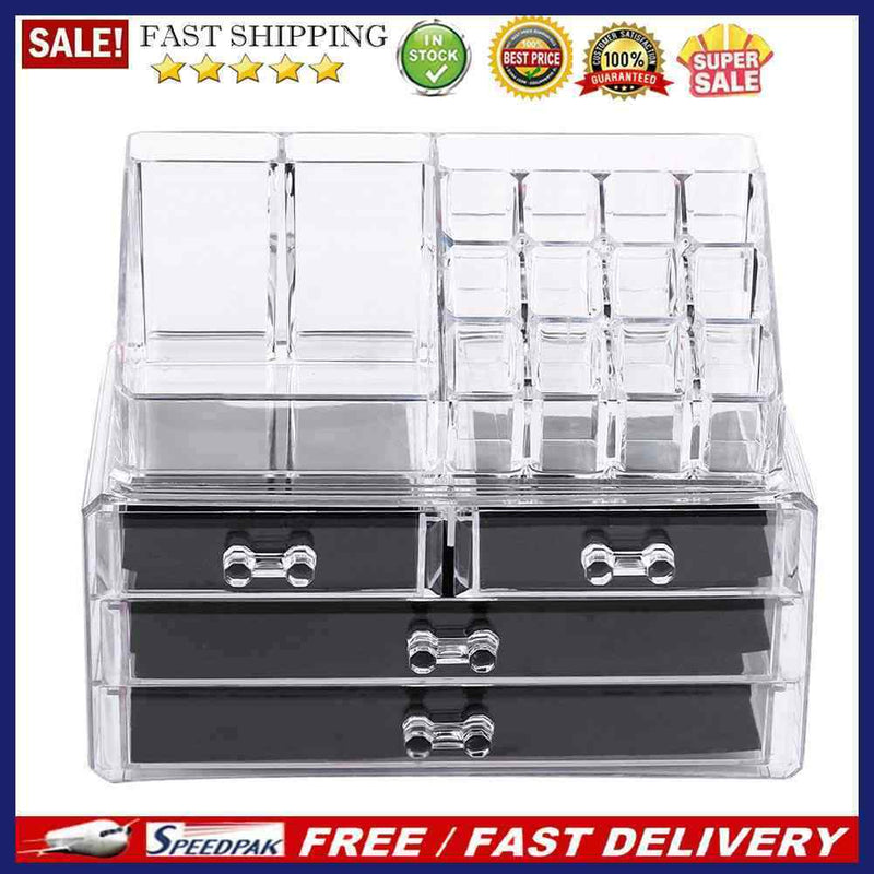 Portable Clear Acrylic Makeup Organizer Storage Box Cosmetics Case(4)