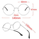 Octagon Metal Anti Blue light Eye wear Vision Care Anti-blue Glasses Eyeglasses