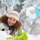 Snowball Maker Tool Snowman Shape DIY Snow Ball Tongs with Handle (Green) Newly
