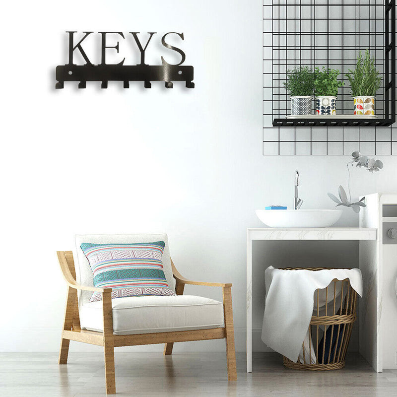Metal Key Rack with Hooks Kitchen Organizer Bathroom Rangement Hooks Hangers