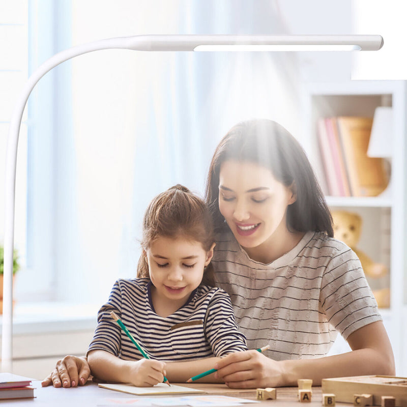 LED Desk Lamp - Flexible Swing Arm Desk Night Light with Clamp - 12W White