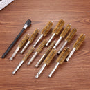 12pcs Electric Impact Drill Hex Shank Brush Car Paint Wire Cleaner (Brass) Newly