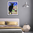 5D DIY Diamond Painting Kit Full Round Drill Letter Black Cat Decor (B4462)