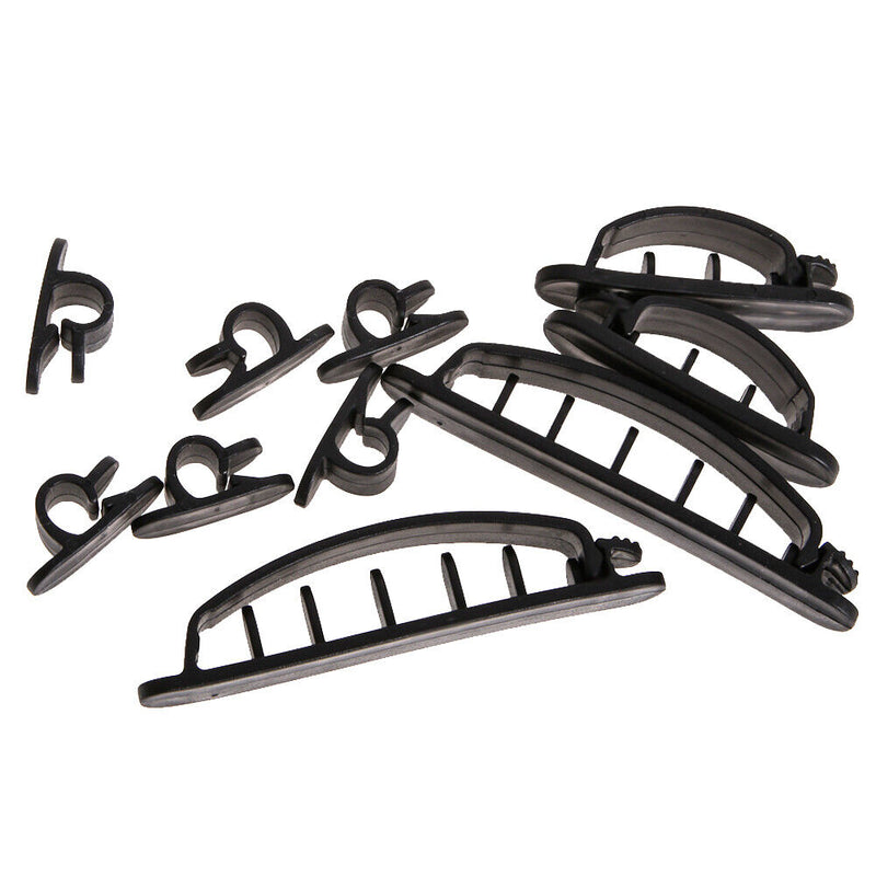 10Pcs Cable Cord Wire Line Organizer Plastic Clips Ties Fixer Holder Black