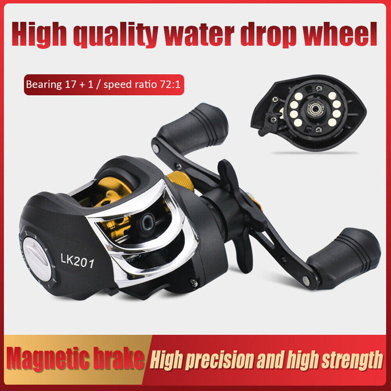 Baitcasting Reel 7.2/1 High Speed 8kg Max Drag Fishing Reel for Ocean Fishing