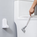 Toilet Brush Wall Mounted & Base 360 Silicone Deep Cleaning Brush (White) Newly
