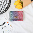 Gorgeous Women PU Coins Bag Short Small Clutch Wallets Purse(Lock)