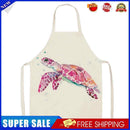 Kitchen Linen Apron Pink Turtle Painted Party Supply Cooking Cleaning Pinafore
