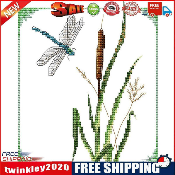 Partial Embroidery 14CT DIY Dragonflies Printed Cross Stitch Kit Art Craft