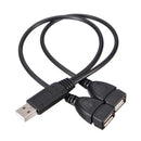 Connector Professional USB 2.0 Hub Y Splitter Cable Adapter Male To Dual Female