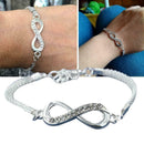 Fashion Rhinestone Infinity Bracelet Adjustable Bangle Women H Z0Q band J1E1