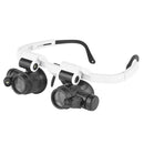 LED Head Wearing Magnifier Glasses Loupes 8X/15X/23X Lens Magnifying Eyewear
