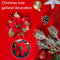 Christmas Trees Decor Glitter Artificial Poinsettia Bush Wreath (Red) Newly