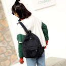 Preppy Style Corduroy Solid Color Knapsack Women Travel Large Capacity Handbags