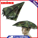 5pcs 55cm Foldable Umbrella Fishing Hiking Hat Cap Camping Headwear (Camo)