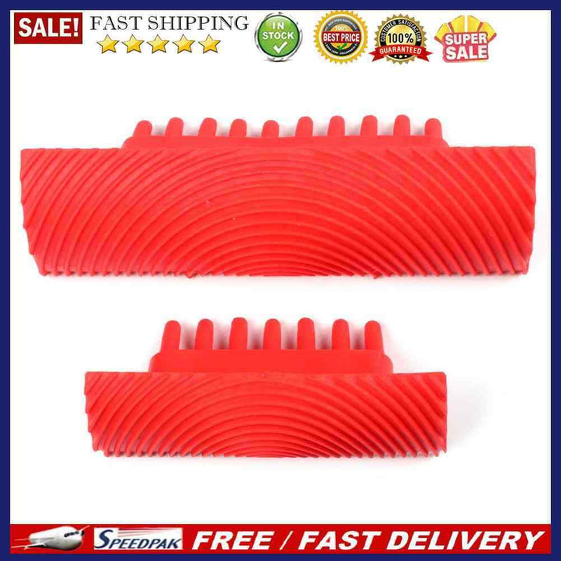 2pcs Rubber Red Cylinder Wood Grain Graining Wall Paint DIY Painting Tools
