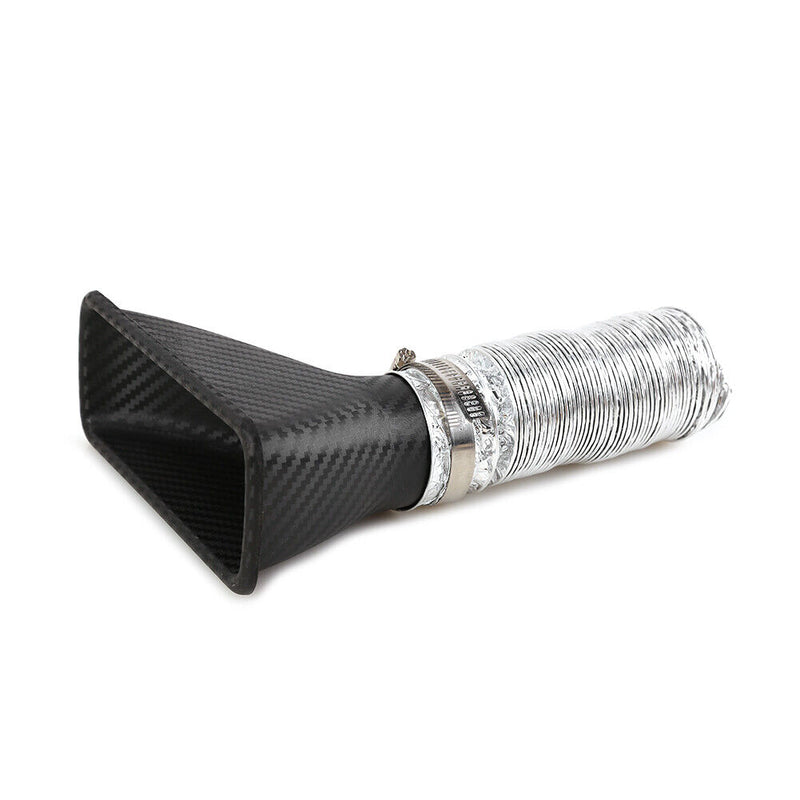 Carbon Fiber Look Car Auto Front Bumper Turbo Air Intake Pipe Air Funnel Kit