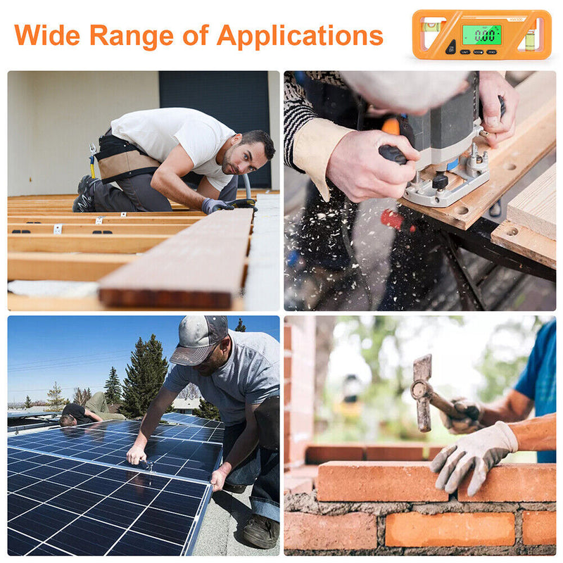 Digital Protractor Angle Finder Inclinometer Magnets Angle Level (Orange)