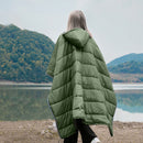 Fashion Winter Warm Ponchos Cape Solid Color Sleeping Bag Outdoor Wearable