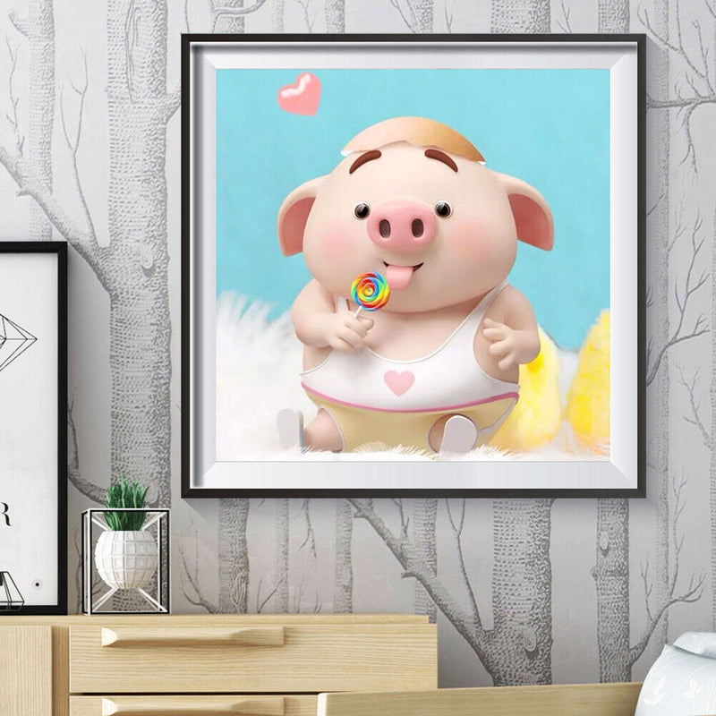 5D DIY Full Drill Diamond Painting Yummy Cartoon Pig Cross Stitch Embroidery Kit